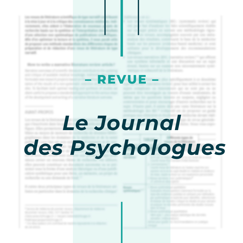 Le Journal des Psychologues | © FERREPSY Occitanie