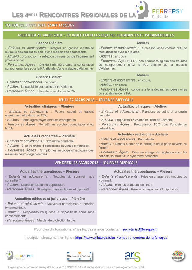 4e Rencontres régionales de la Ferrepsy (affiche) | © FERREPSY Occitanie 4e Rencontres régionales de la Ferrepsy (affiche) | © FERREPSY Occitanie
