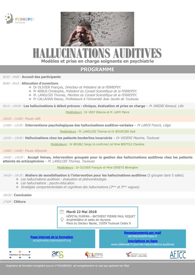 Journée Hallucinations auditives (programme) | © FERREPSY Occitanie