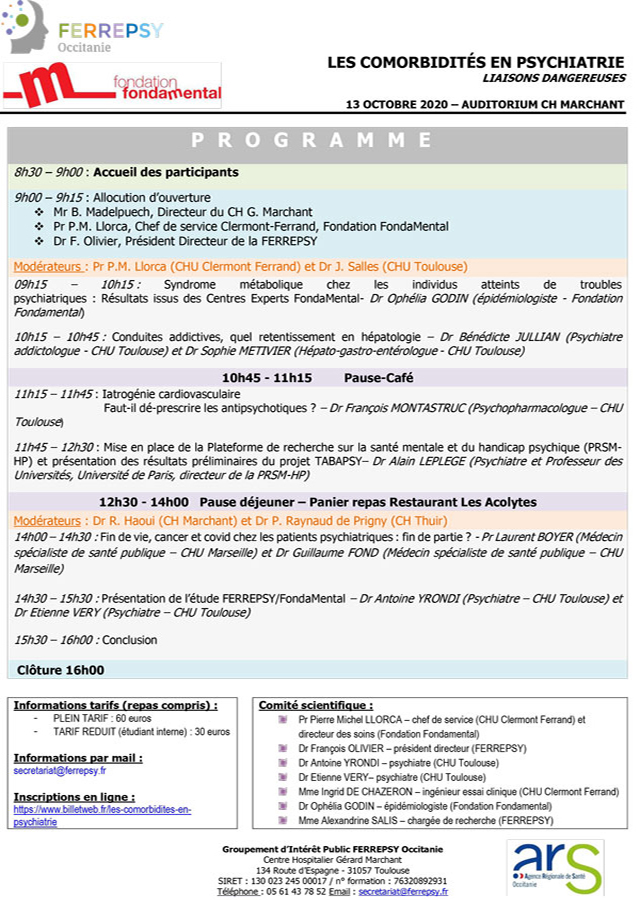 Journée Comorbidités en psychiatrie (affiche) | © FERREPSY Occitanie