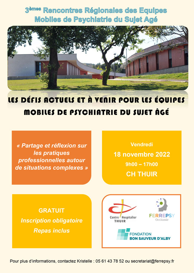 3e Rencontres régionales des équipes mobiles de psychiatrie du sujet âgé (2022) - Affiche 3e Rencontres régionales des équipes mobiles de psychiatrie du sujet âgé (2022) - Affiche