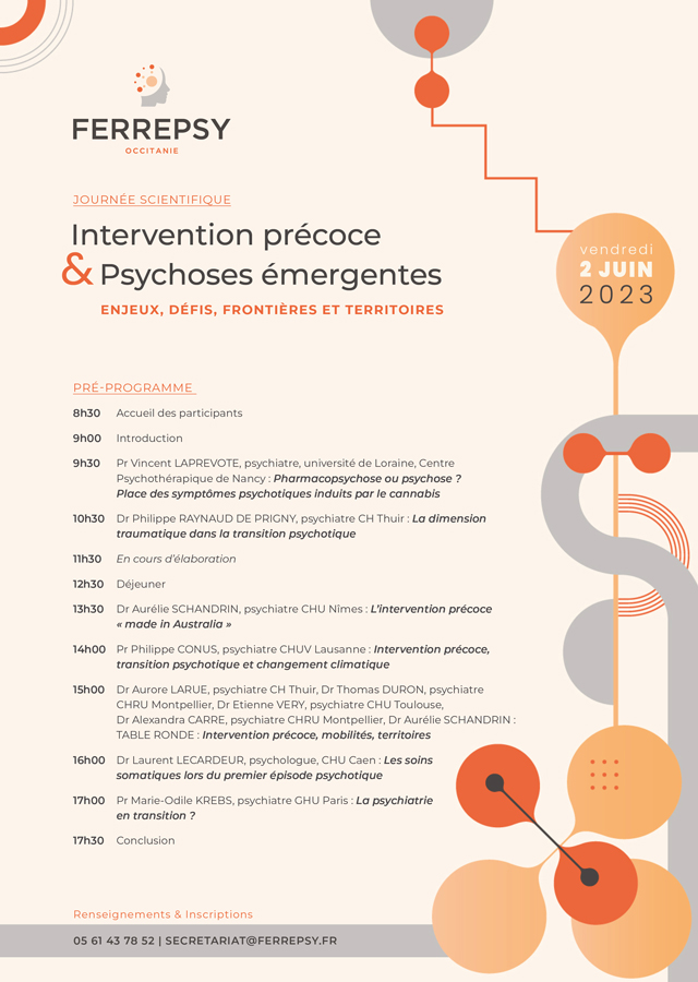 Intervention précoce et psychoses émergentes (programme) | © FERREPSY Occitanie Intervention précoce et psychoses émergentes (programme) | © FERREPSY Occitanie