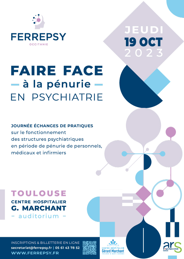 Faire face à la pénurie en psychiatrie - octobre 2023 (affiche site) | © FERREPSY Occitanie