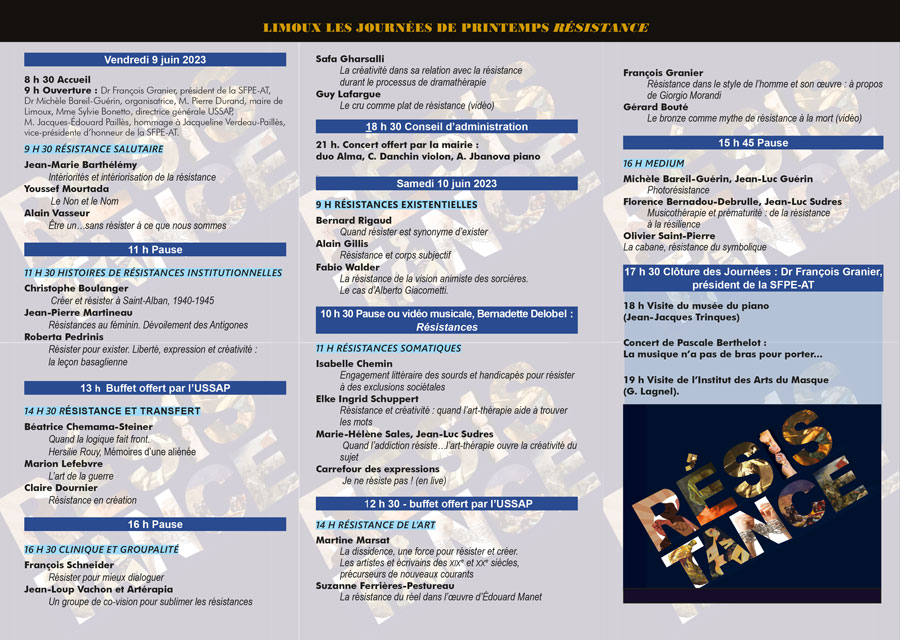 Journées SFPE Limoux : Résistance - Journées de Printemps 2023 Journées SFPE Limoux : Résistance - Journées de Printemps 2023