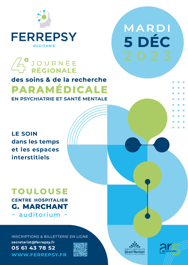 4e Journée régionale des soins et de la recherche paramédicale - décembre 2023 (affiche) | © FERREPSY Occitanie