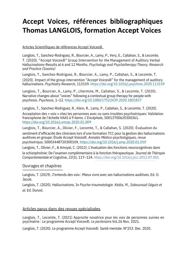 Bibliographie Accept Voices (image site) | © FERREPSY Occitanie