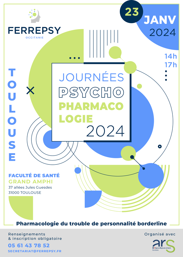 Journée Psycho-pharmacologie, janvier 2024 (affiche) | © FERREPSY Occitanie