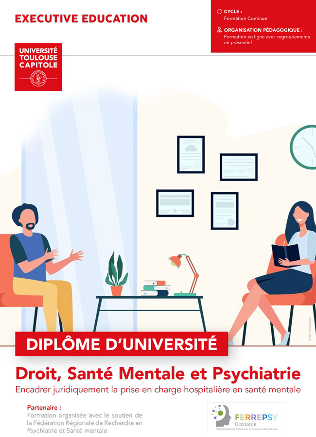 D.U. Droit, santé mentale et psychiatrie (plaquette 2025) | © FERREPSY Occitanie D.U. Droit, santé mentale et psychiatrie (plaquette 2025) | © FERREPSY Occitanie