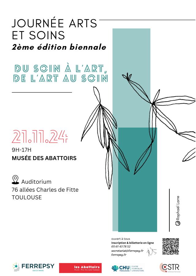 Journee arts et soins 2ED (21 novembre 2024) - affiche vignette SG  | © FERREPSY Occitanie Journee arts et soins 2ED (21 novembre 2024) - affiche vignette SG | © FERREPSY Occitanie