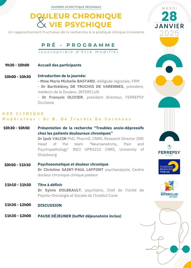 Douleur chronique et vie psychique 28 janvier 2025 - vignette programme | © FERREPSY Occitanie