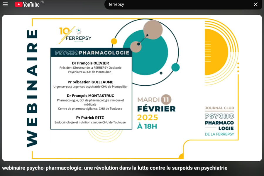 Webinaire : Une révolution dans la lutte contre le surpoids en psychiatrie ? le 11 février 2025 | © FERREPSY Occitanie