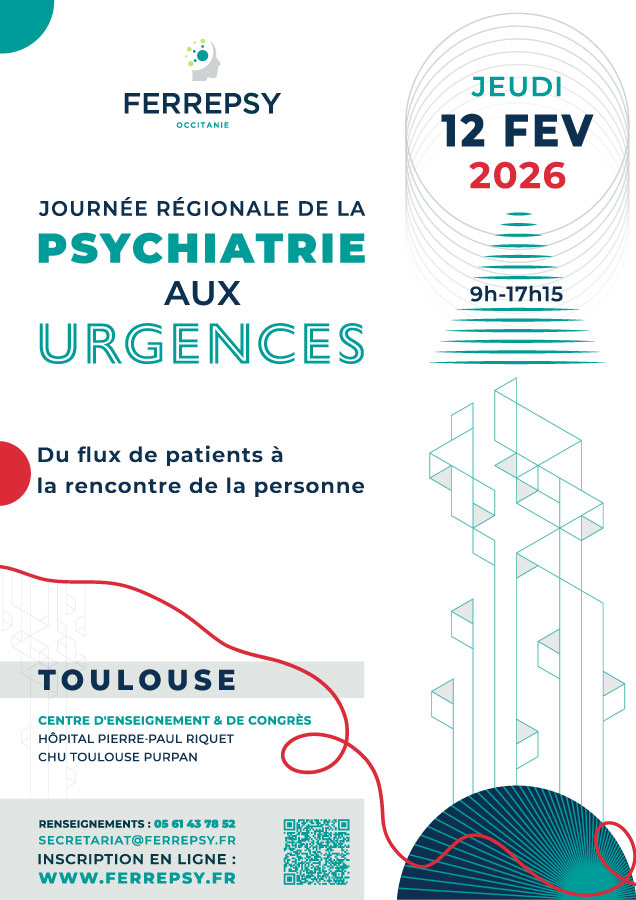 Journée régionale de la psychiatrie aux urgences (Toulouse) - 12 février 2026 - Affiche | © FERREPSY Occitanie