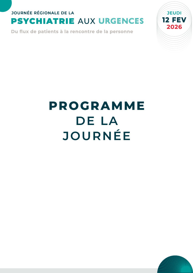 Journée régionale de la psychiatrie aux urgences (Toulouse) - 12 février 2026 - Programme | © FERREPSY Occitanie Journée régionale de la psychiatrie aux urgences (Toulouse) - 12 février 2026 - Programme | © FERREPSY Occitanie