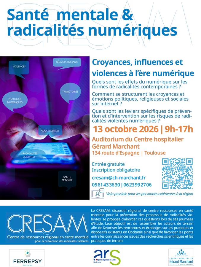 Santé mentale & radicalités numériques -CRESAM (13 octobre 2026) Santé mentale & radicalités numériques -CRESAM (13 octobre 2026)